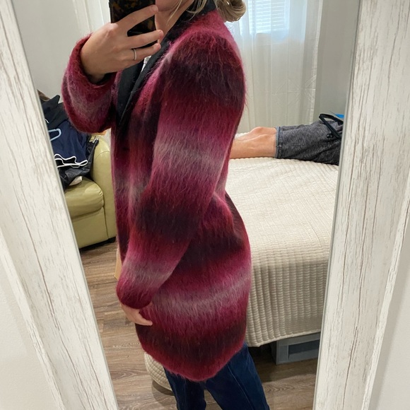 Pink Ombre Mohair and Wool Winter Coat Blazer Jacket Clements Ribeiro XS - Picture 3 of 11